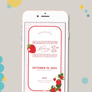 Berry First Birthday Mobile Invitation
