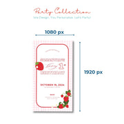 Berry First Birthday Mobile Invitation
