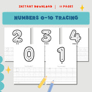 Number Tracing Worksheet!  11 Pages to Help Kids Learn to Write and Count!
