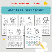 Alphabet Activity Sheets - 26 Pages of Printable Educational Fun for Kids